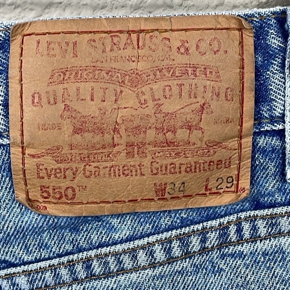 Vintage Levis 550 Relaxed Fit Jeans Rigid Denim Sz 34x29 - Picture 4 of 16